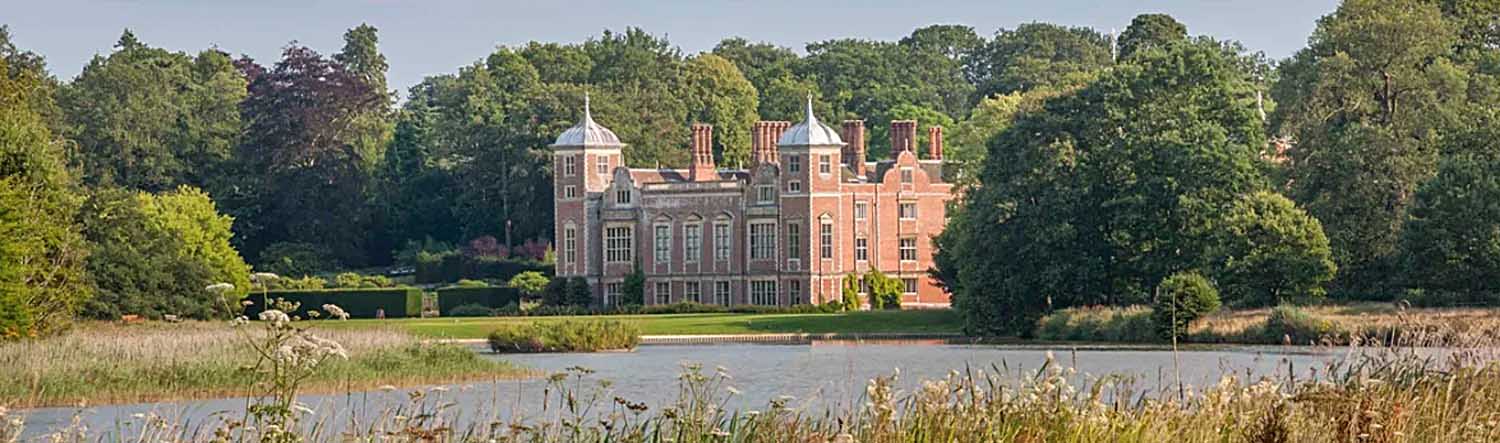 View across lake to Blickling Hall